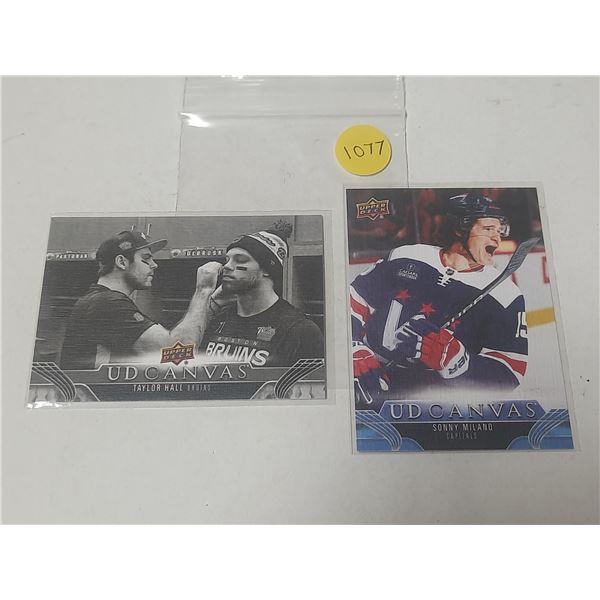 2023-24 Upper Deck Series 2 Hockey - Sonny Milano Capitals and Taylor Hall Bruins.