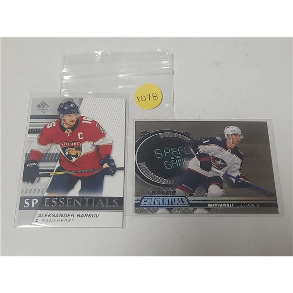 2019-20 SP Authentic Hockey - Aleksander Barkov and  2023-24 Upper Deck Credentials - Adam Fantilli.
