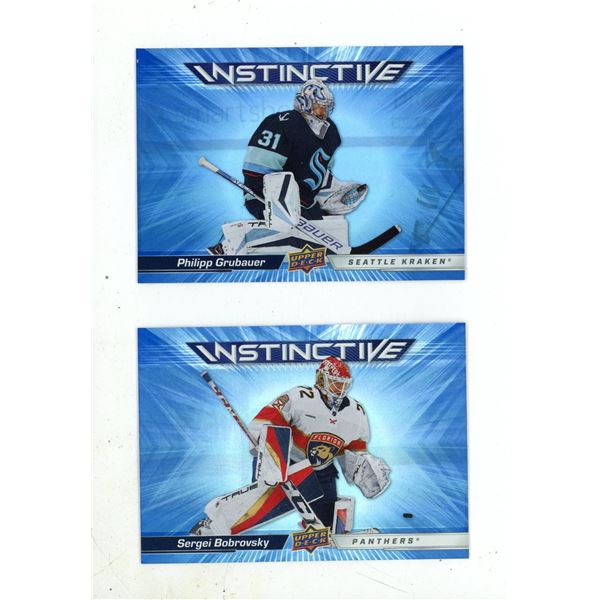 2023-24 Upper Deck Series 2 Hockey - Sergei Bobrovsky and  Philipp Grubauer.