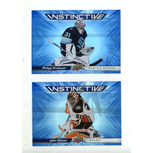2023-24 Upper Deck Series 2 Hockey - John Gibson and Philipp Grubauer.