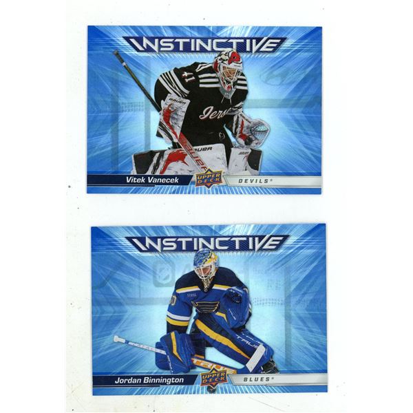 2023-24 Upper Deck Series 2 Hockey - Vitek Vanecek and Jordan Binnington.