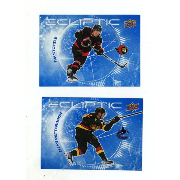 2023-24 Upper Deck Series 2 Hockey - Tim Stutzle and Elias Pettersson.