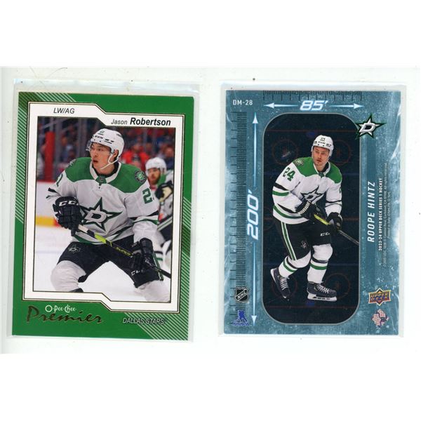 2023-24 O-Pee-Chee Hockey - Jason Robertson and 2023-24 Upper Deck Series 1 Hockey - Roope Hintz.