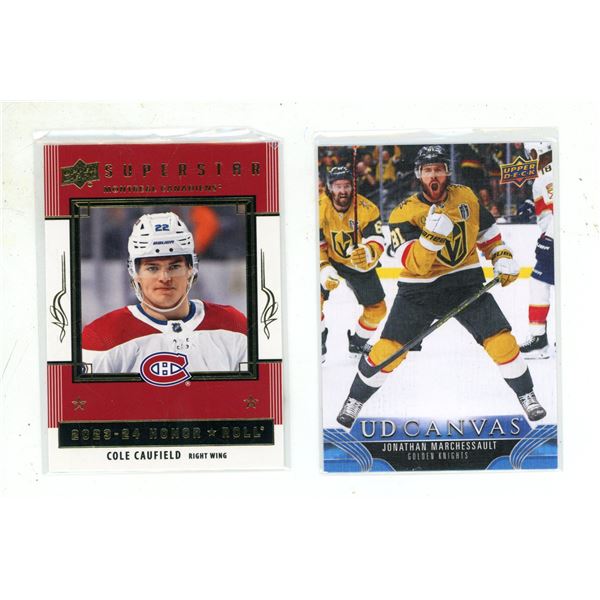 2023-24 Upper Deck Series 1 Hockey - Supertar - 2023-24 Honor Roll - Cole Caufield - Right Wing and 