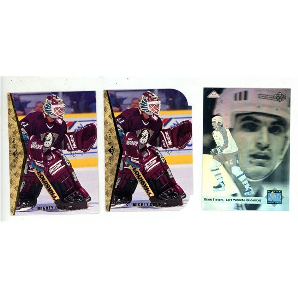 McDonald's Upper Deck - Kevin Stevens and (2) Upper Deck - Mighty Ducks - Guy Hebert.