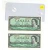 Image 1 : (2) 1954 Canada One Dollar - In Series. (Uncirculated)