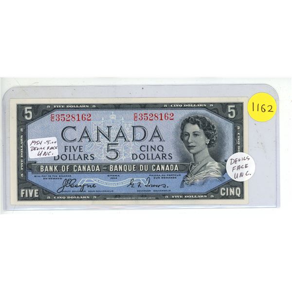 1954 Canada Five Dollar - Devils Face. (Uncirculated)
