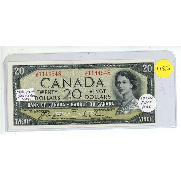 1954 Canada Twenty Dollar - Devils Face. (Uncirculated)