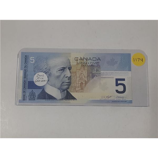 2002 Canada Five Dollar. (Uncirculated)