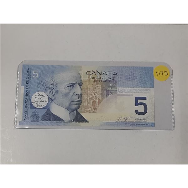 2002 Canada Five Dollar - No Security Strip. (Uncirculated)