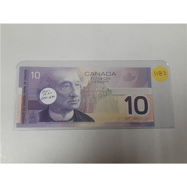 2001 Canada Ten Dollar. (Uncirculated)