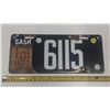 Image 1 : 1922 Saskatchewan License Plate #6115 Low Number.