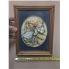 Image 1 : Vintage 3D shadow box diorama featuring a paper art scene inspired by Hummel designs.
