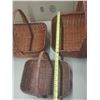 Image 3 : Brown rectangular wicker harvest baskets of different sizes.