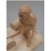 Image 2 : Vintage Swedish wood-carved figurines depicting a sawyer scene and wooden bowl with a decorative fin