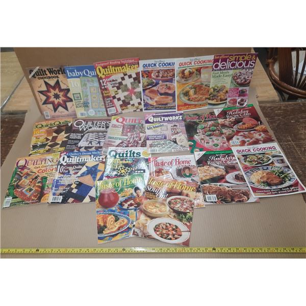 Collection of Taste of Home and Quiltmaker magazine issues. (Total 20 Magzines)