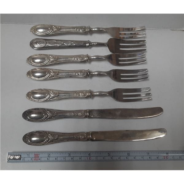 Lot of Fork and Knife - Marked 800 On Handle. (We Can't Prove Its Authenticity)