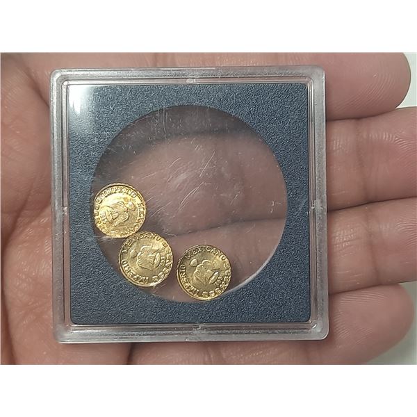 (3) 1865 Miniature Mexico Coin. (We Can't Prove It's Authenticity)