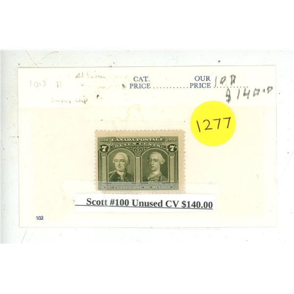 Scott #100 Unused CV $140.00.
