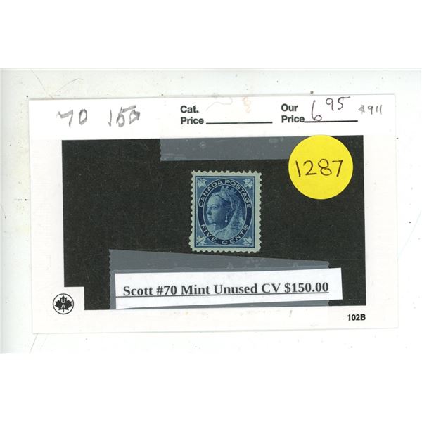 Scott #70 Mint Unused CV $150.00.