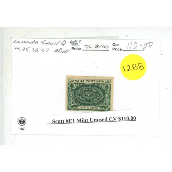 Scott #E1 Mint Unused CV $110.00.