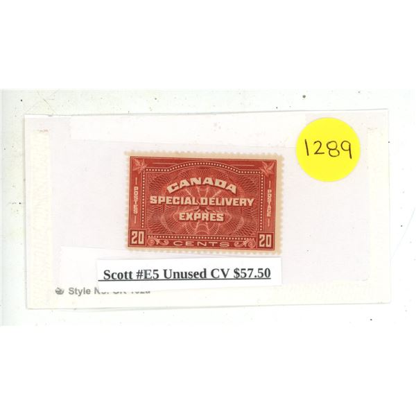 Scott #E5 Unused CV $57.50.