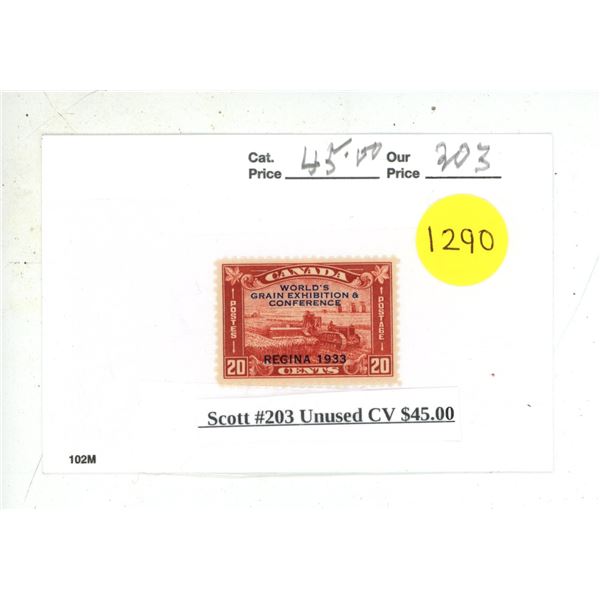 Scott #203 Unused CV $45.00.