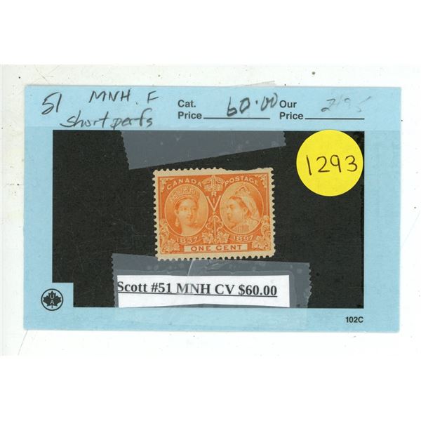 Scott #51 MNH CV $60.00.