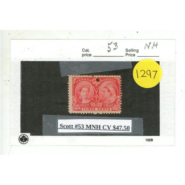 Scott #53 MNH CV $47.50.