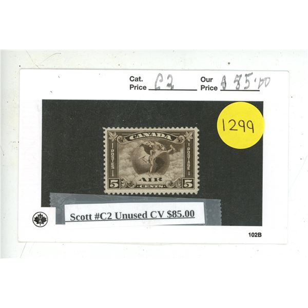 Scott #C2 Unused CV $85.00.