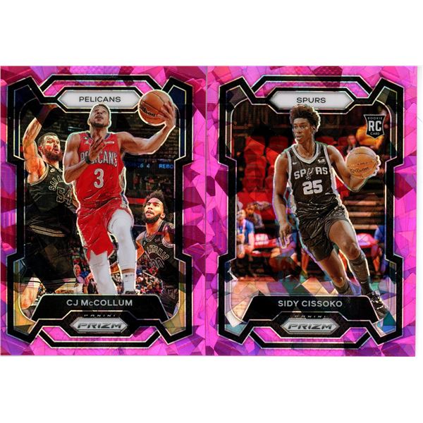 (2) Panini Prizm 2023-24 Basketball Cards (CJ McCollum and Sidy Cissoko)