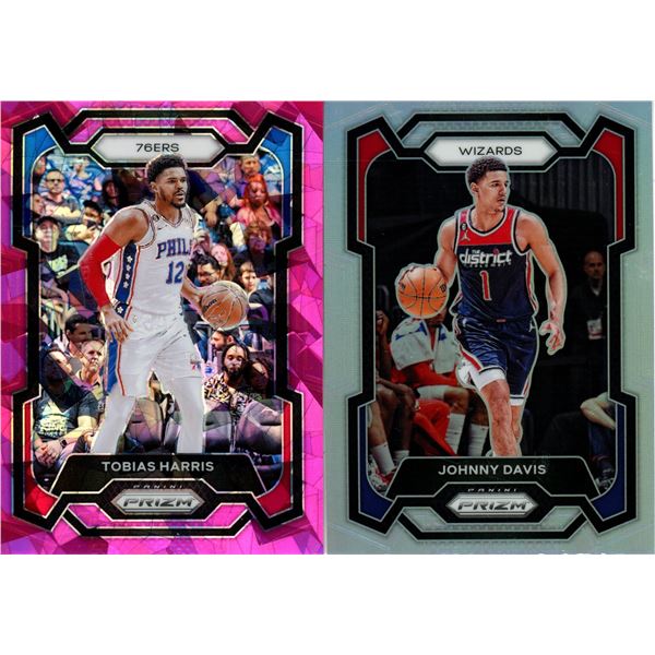 (2) Panini Prizm 2023-24 Basketball Cards (Johnny Davis and Tobias Harris)