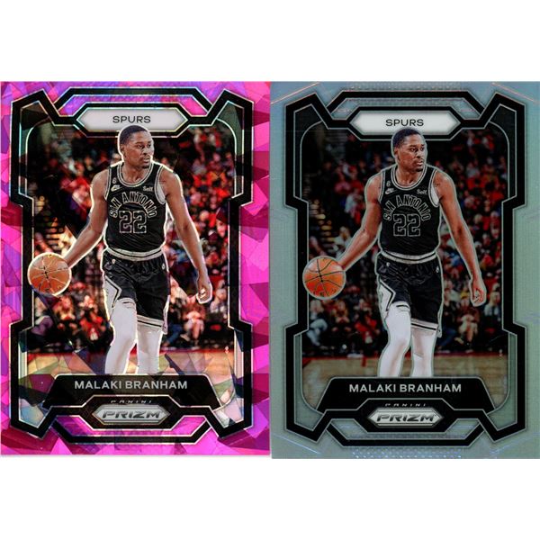 (2) Panini Prizm 2023-24 Basketball Cards (Malaki Branham)