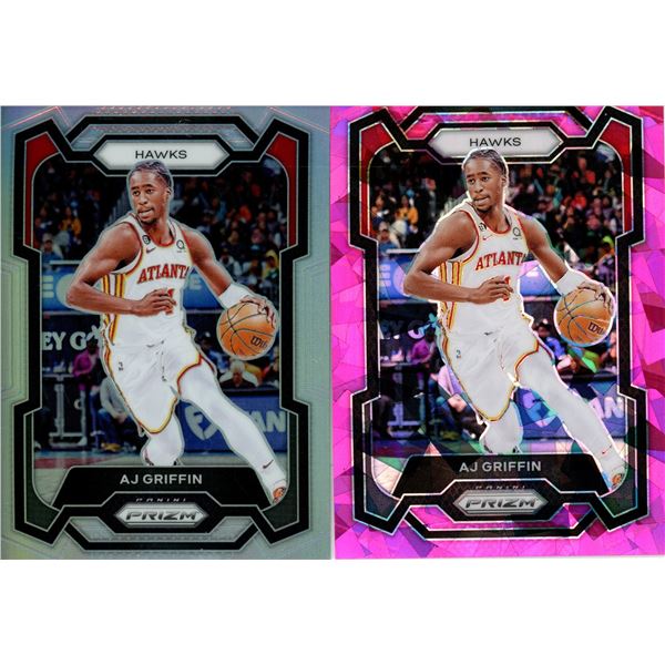 (2) Panini Prizm 2023-24 Basketball Cards (Aj Griffin)