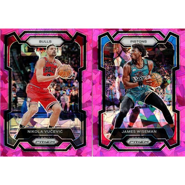 (2) Panini Prizm 2023-24 Basketball Cards (James Wiseman and Nikola Vucenvic)