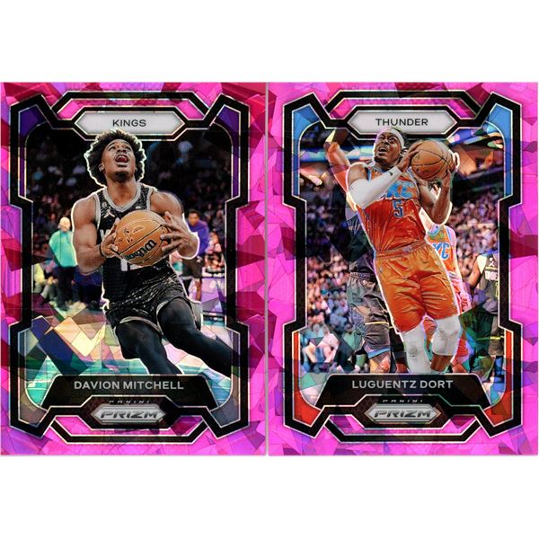 (2) Panini Prizm 2023-24 Basketball Cards (Davion Mitchell and Luguentz Dort)