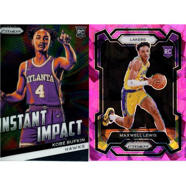(2) Panini Prizm 2023-24 Basketball Cards (Kobe Bufkin and Maxwell Lewis)