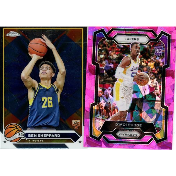 (2) Panini Prizm and Chrome TOPPS 2023-24 Basketball Cards (D'moi and Ben Sheppard)