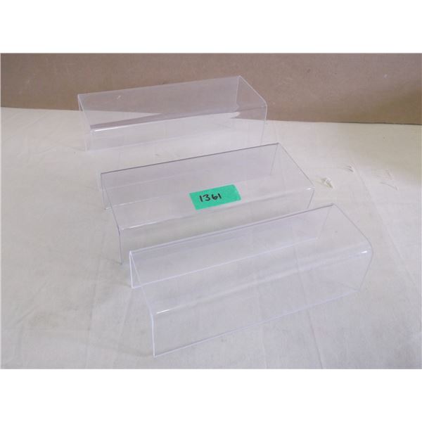 48 Acrylic retail store display stands-8" byL by different hieghts