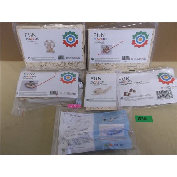 6 Mini makers wooden stem building kits- variety of different builds