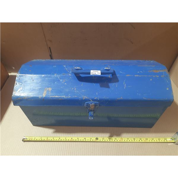 Vintage Blue Metal Tool Box.