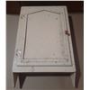 Image 1 : Vintage white wooden pharmacy cabinet. (16.5" X 23" X 5")
