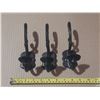 Image 1 : (3) Black cast iron wall hooks.