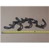 Image 2 : (3) Black cast iron wall hooks.