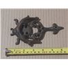 Image 2 : Vintage Cast iron door knocker featuring an ornate beetle or ladybug motif.