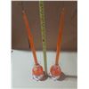 Image 1 : Vintage orange lucite candles with matching ball holders.