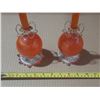 Image 2 : Vintage orange lucite candles with matching ball holders.