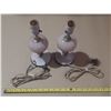 Image 1 : Vintage Pink hobnail milk glass boudoir lamps. (Untested) - (No Shades)