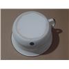 Image 3 : Vintage white and red enamelware chamber pot.