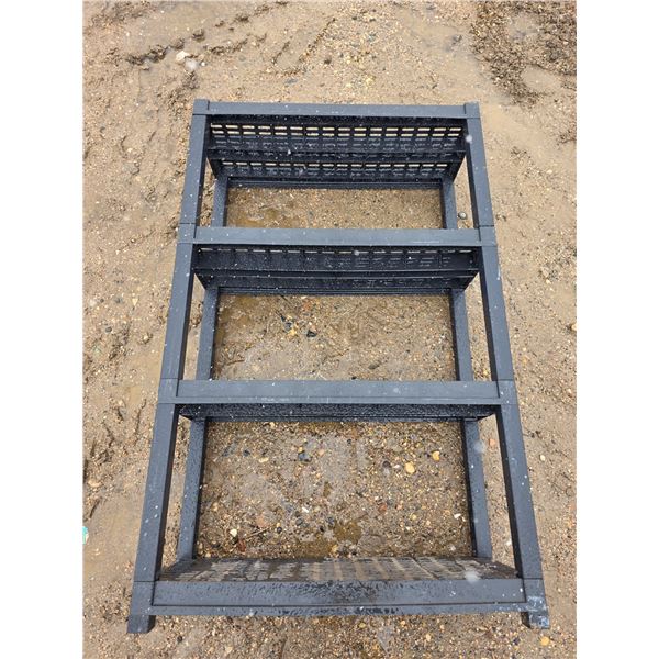 4 tiered plastic shelf- 36" by 14" by 57"H